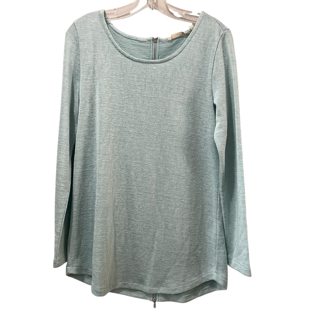 Soft Surroundings light green tunic‎ long sleeve Lightweight Size Small Zip Back